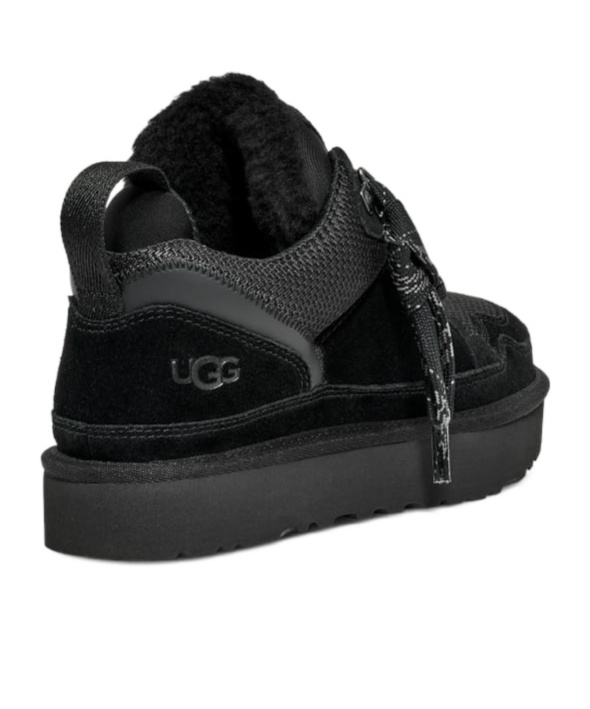 Ugg Padded Collar Canvas Sneakers In Black