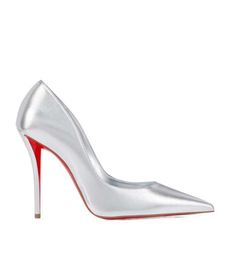 Christian Louboutin Miss Z Pumps In Silver Laminated Nappa Leather