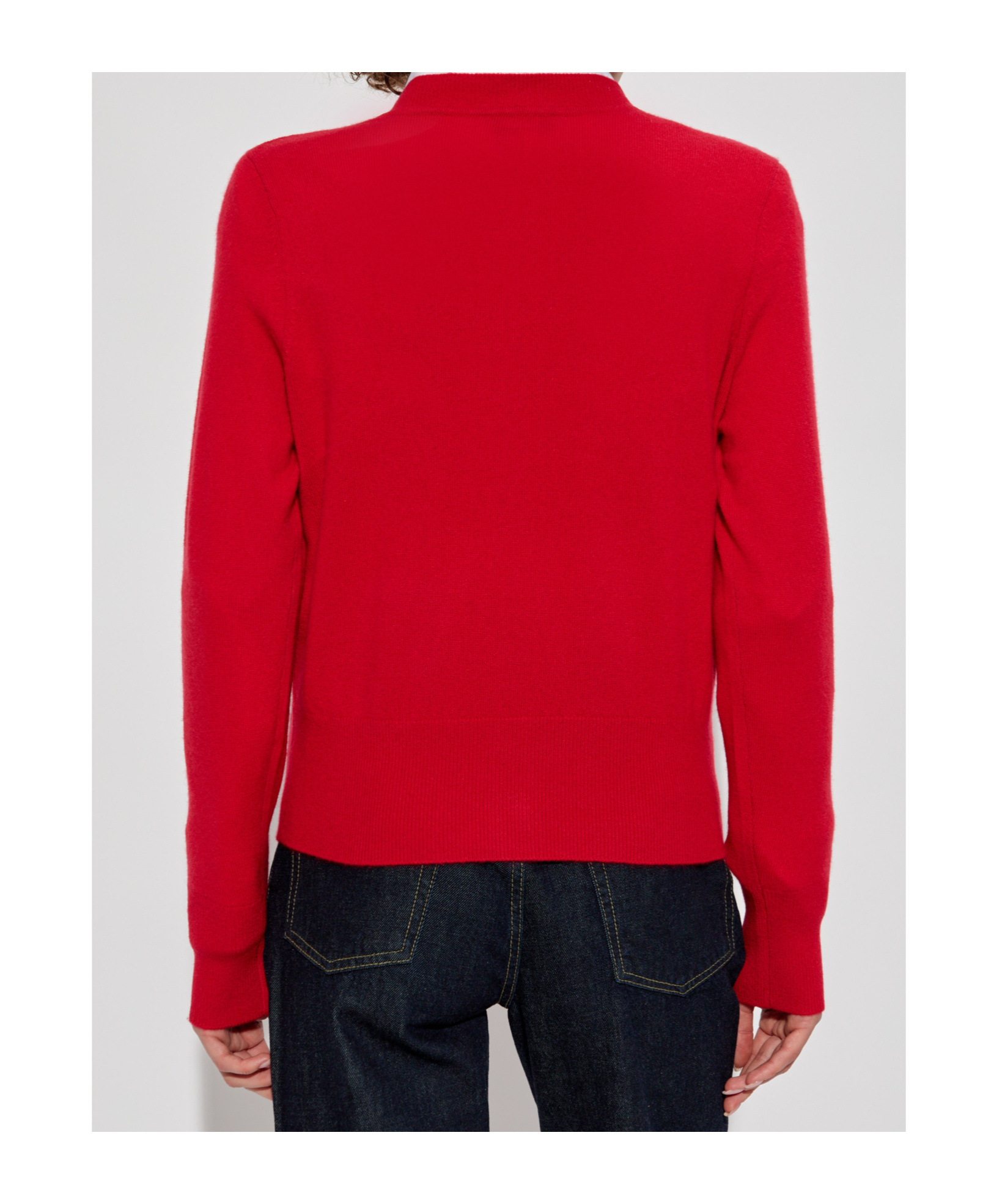 Shop Kate Spade Crew-neck Cashmere Cardigan In Red