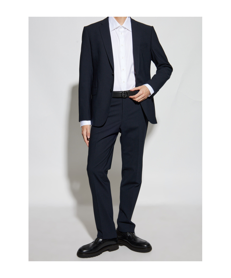 Emporio Armani Single-breasted Wool Suit In Blue