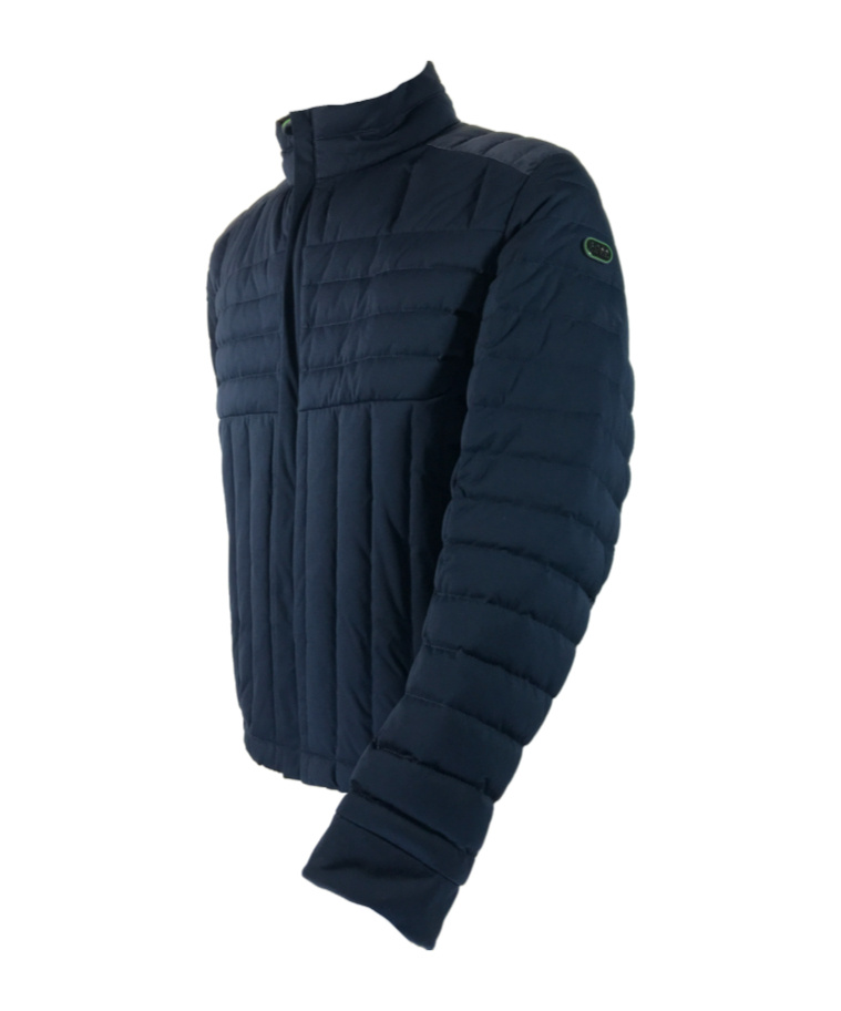 Hugo Boss Quilted Vertical Collar Down Jacket In Black