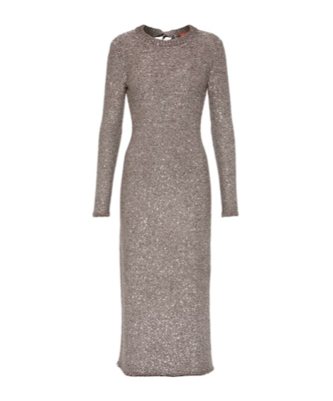 Altuzarra Cindy Metallic Knit Maxi Dress In Gray