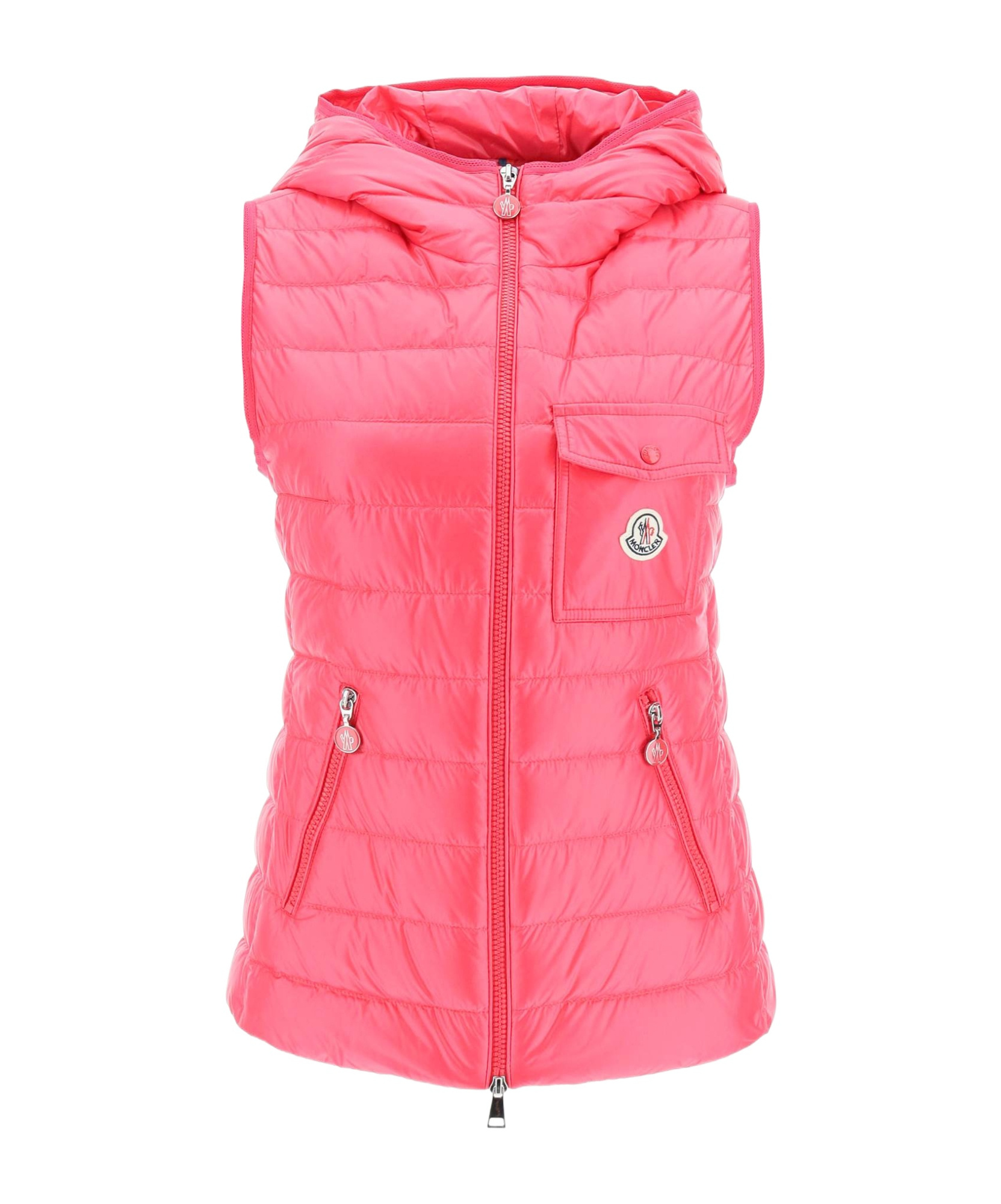 Moncler Glygos Zip-up Down Vest In Red