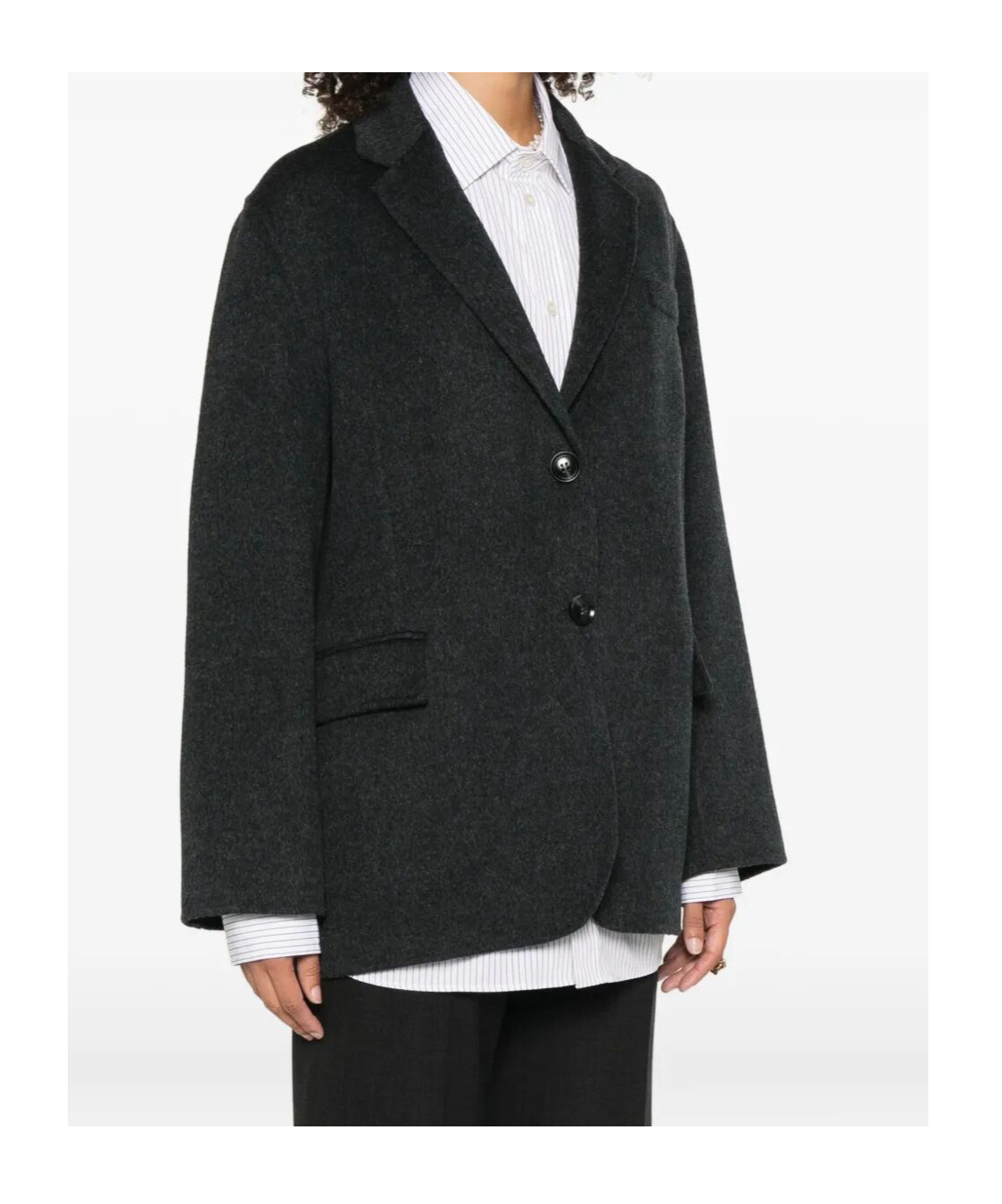 Semicouture Buttoned-up Flap-pocket Blazer In Black