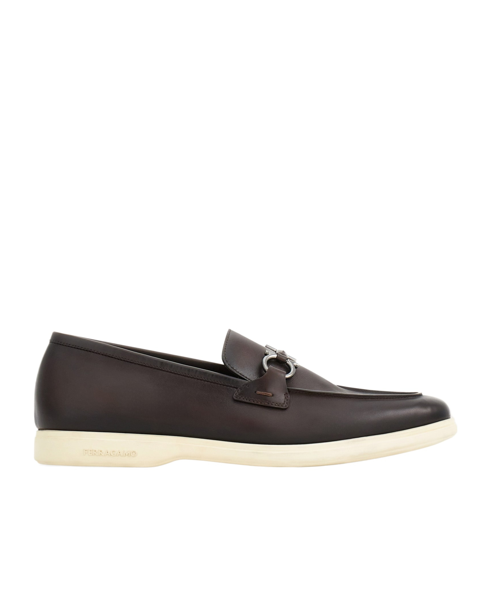 Ferragamo Gancini Decorative Loafers In Black