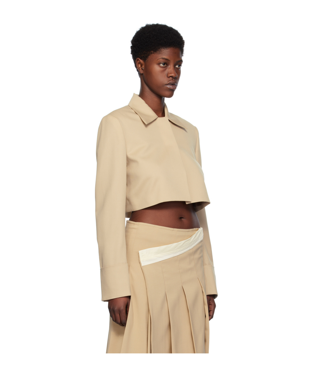 [LOW CLASSIC] / ☆ 25SS NEW ROUND NECK SHORT JACKET / BEIGE Low Classic Round Neck Short Jacket In Neutrals | ModeSens