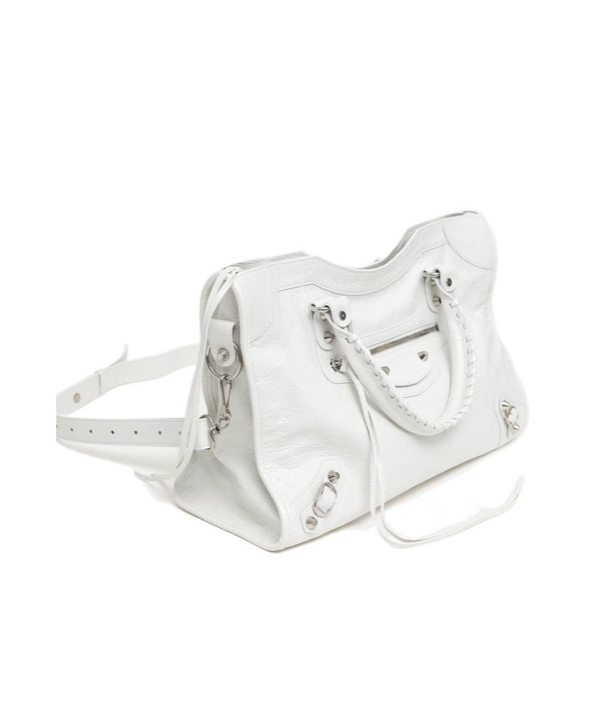 Balenciaga White Le City Medium Satchel Bag In White