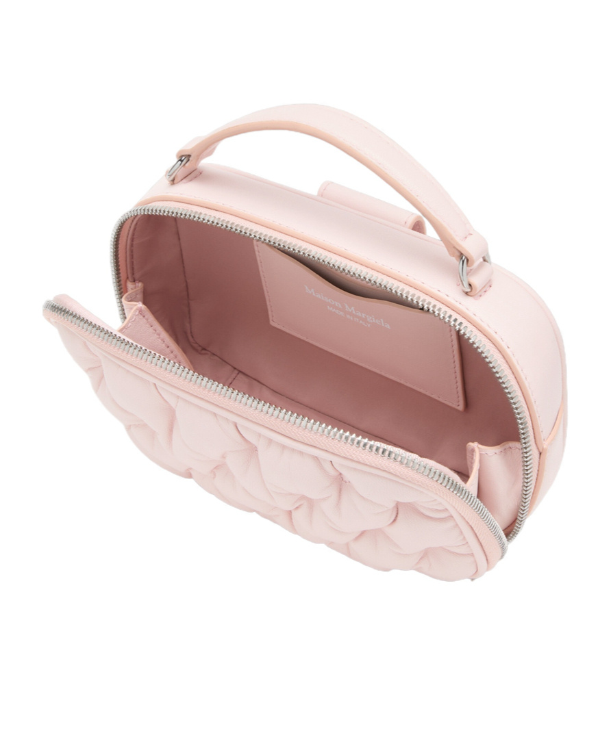 Maison Margiela 'glam Slam' Pink Handbag With Logo Plate And Quilted Design In Pink