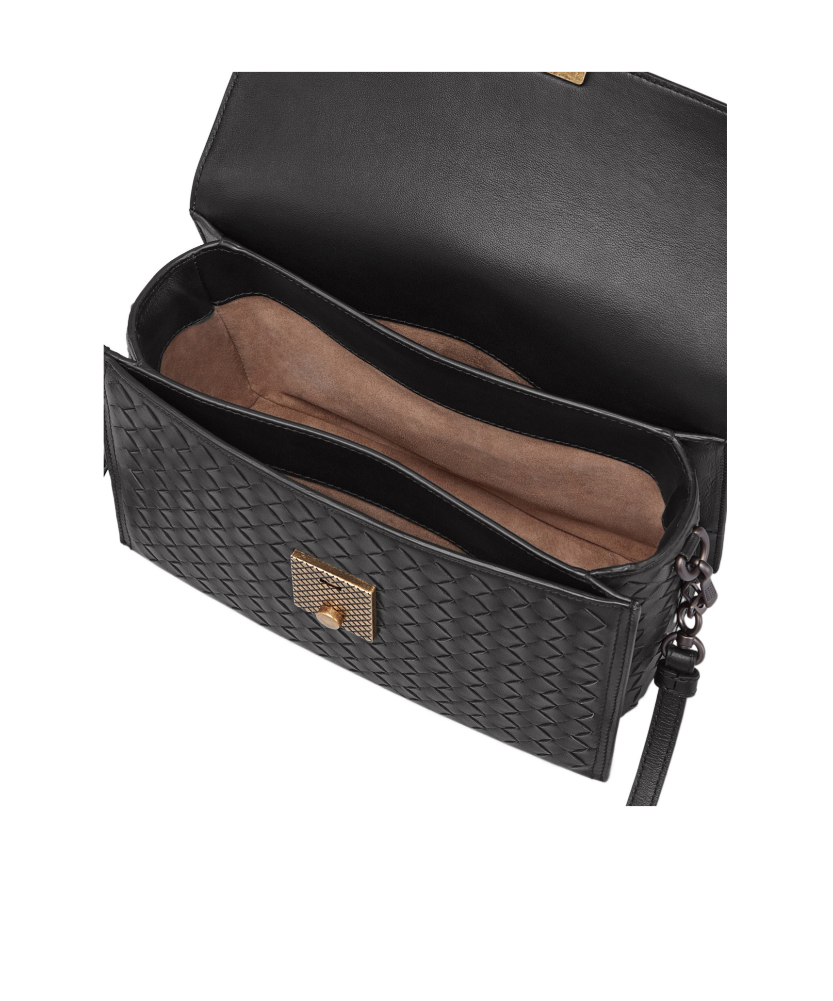 Bottega Veneta Woven Shoulder Bag In Black