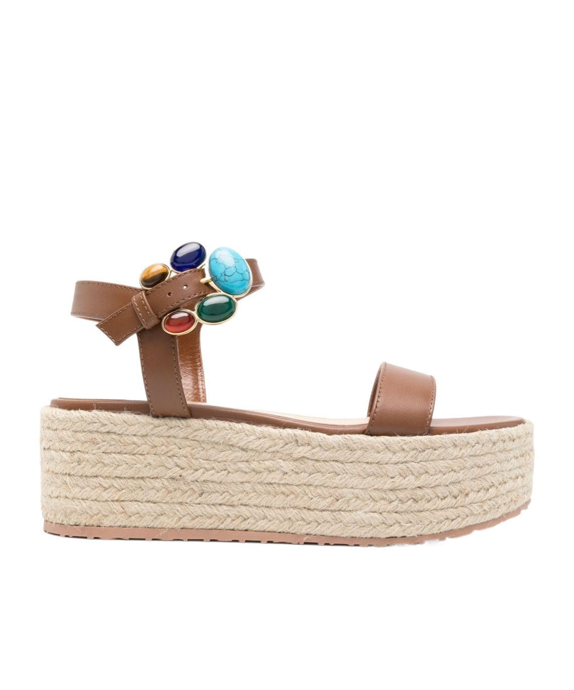 Gianvito Rossi Straw Thick Sole Sandals In Nude
