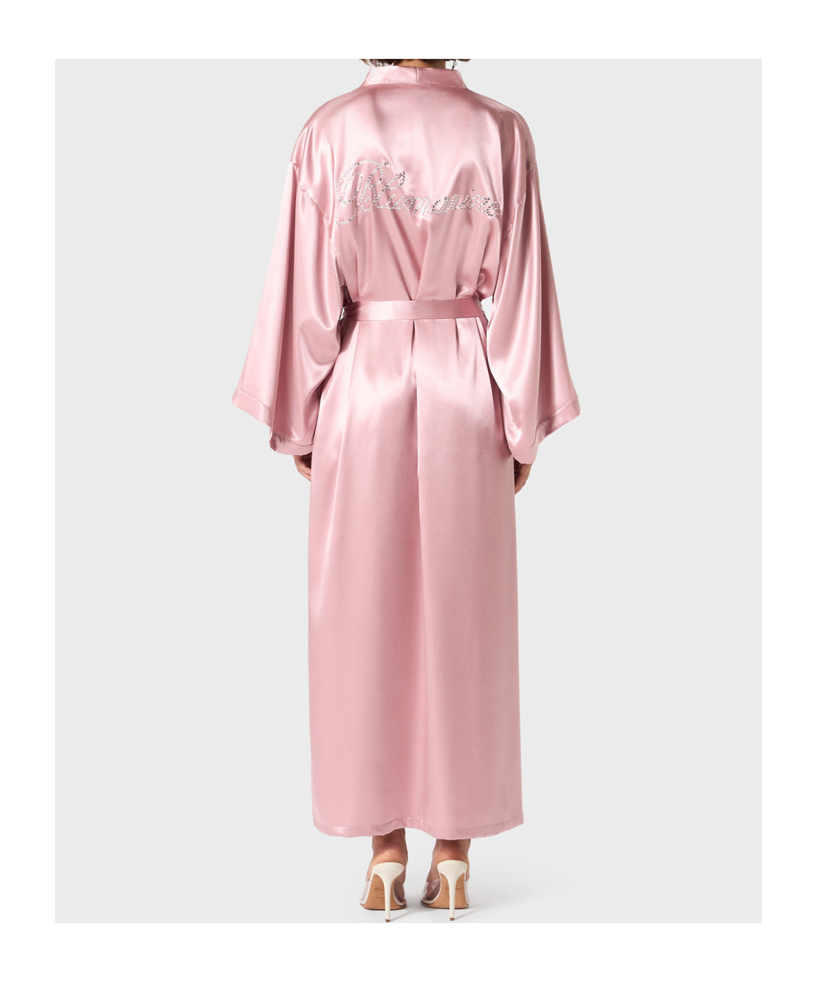 Blumarine Rhinestone Bathrobe In Pink