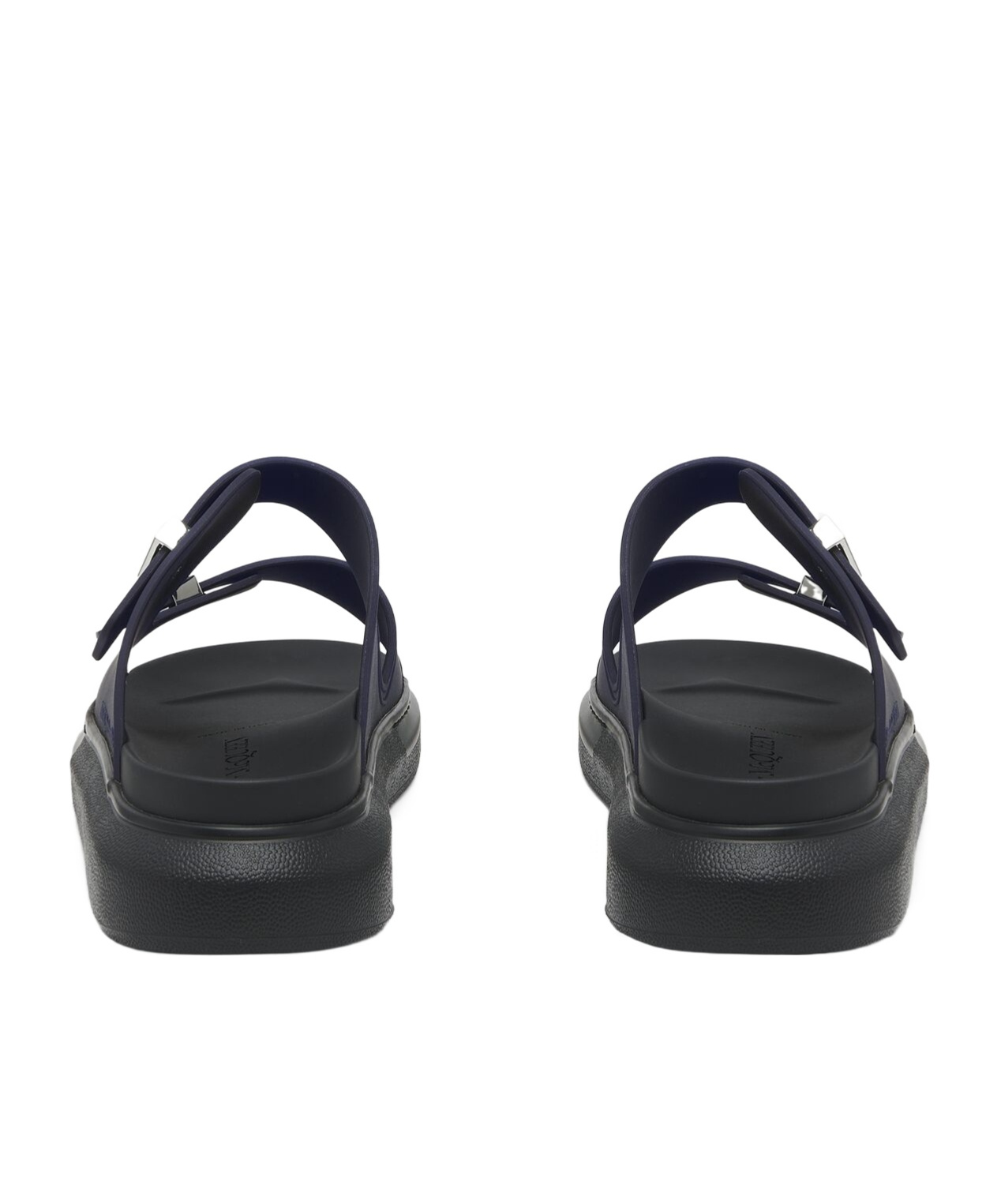 Alexander Mcqueen Oversize Leather Sandals In Blue