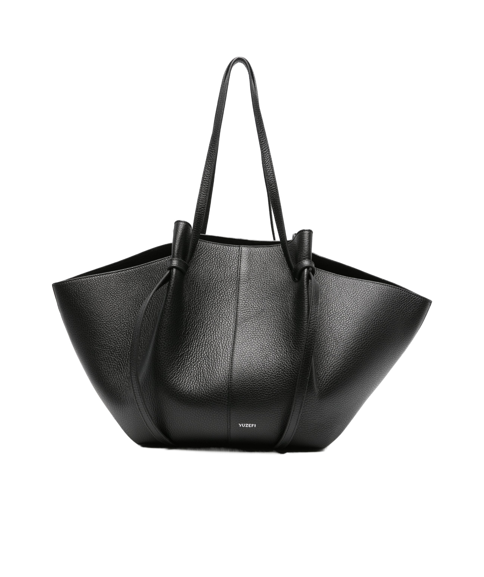 Yuzefi Large Mochi Leather Tote Bag In Black