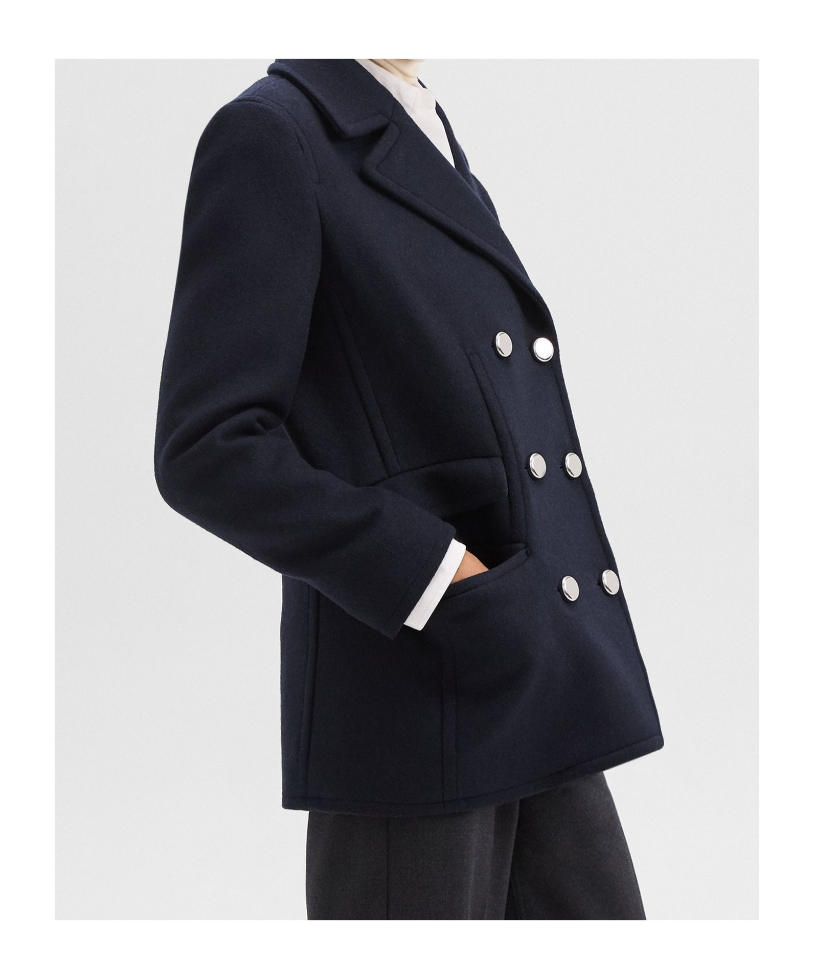 Theory Long-sleeved Suit Coat In Black