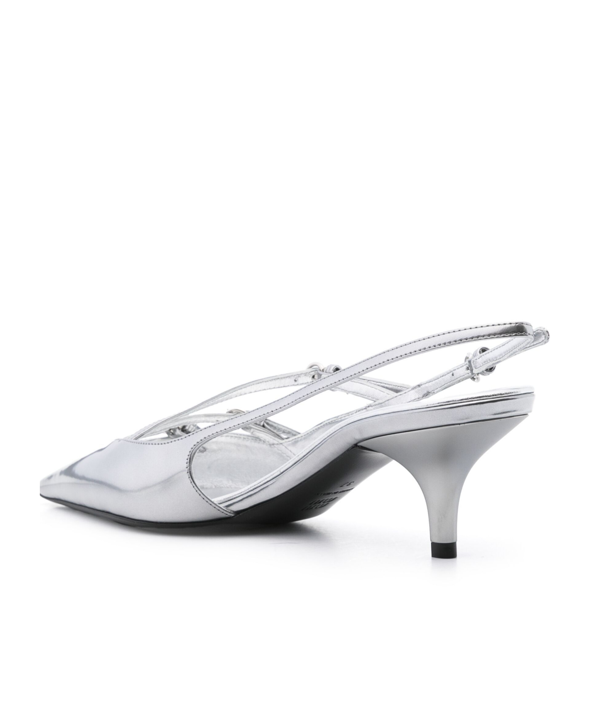 Miu Miu 55 Metallic Leather Slingback Pumps
