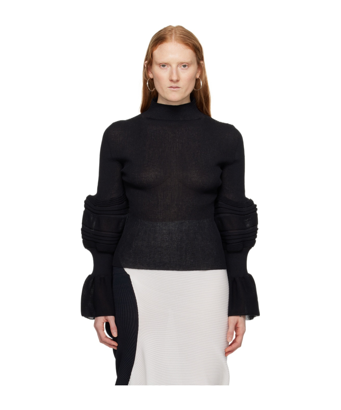 Issey Miyake Black Assemblage Branch Sweater In Black