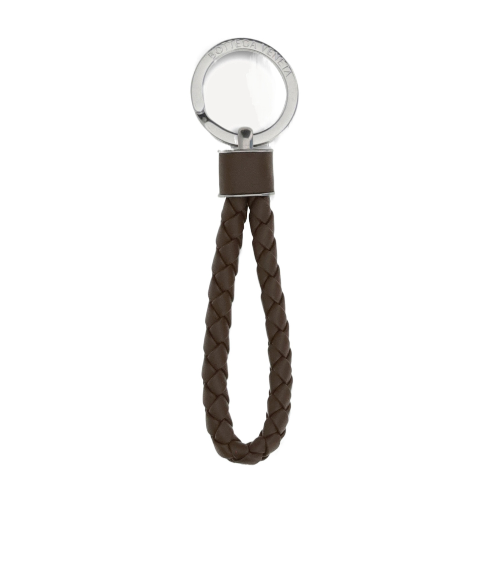 Bottega Veneta Men Key Ring With Logo In Brown