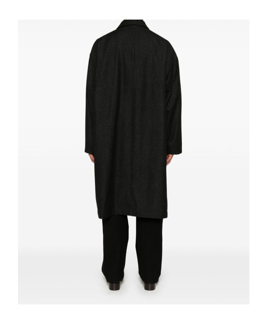 Lemaire Mixed Color Effect Coat In Black