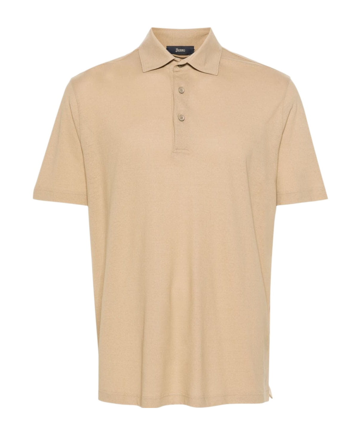 Herno Short-sleeve Cotton Polo Shirt In Neutral