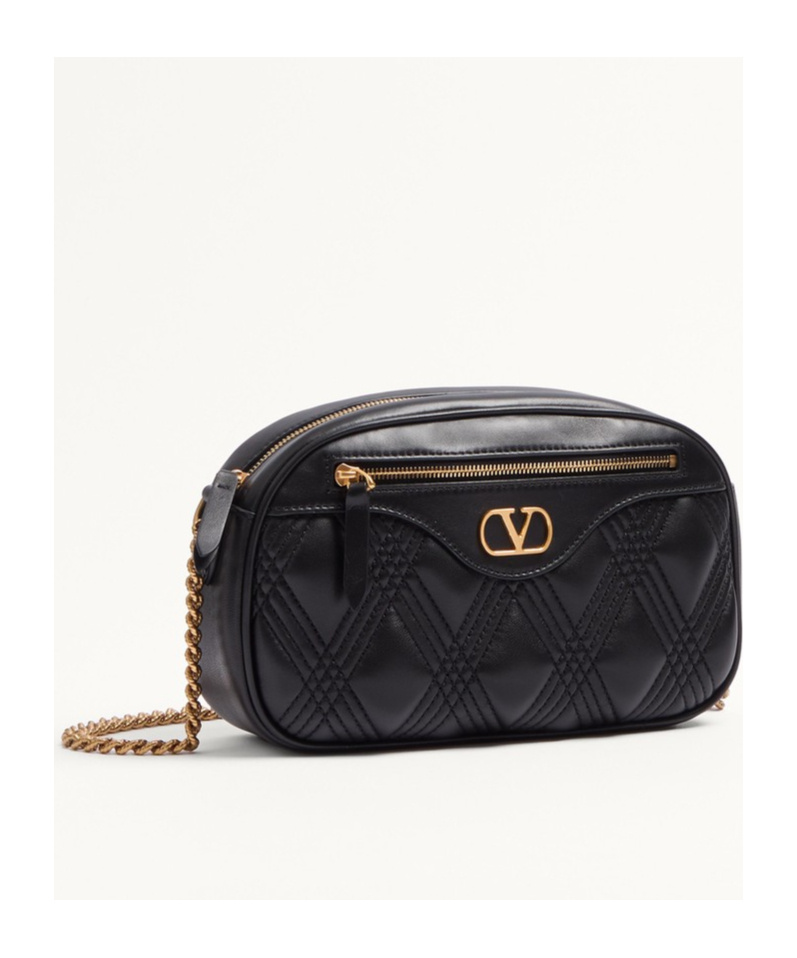 Valentino Quilted Shoulder Bag In Black