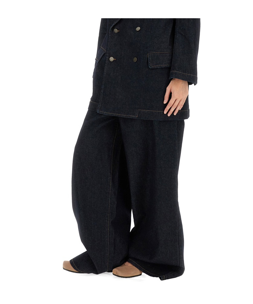 Uma Wang Belt Loops Casual Pants In Black