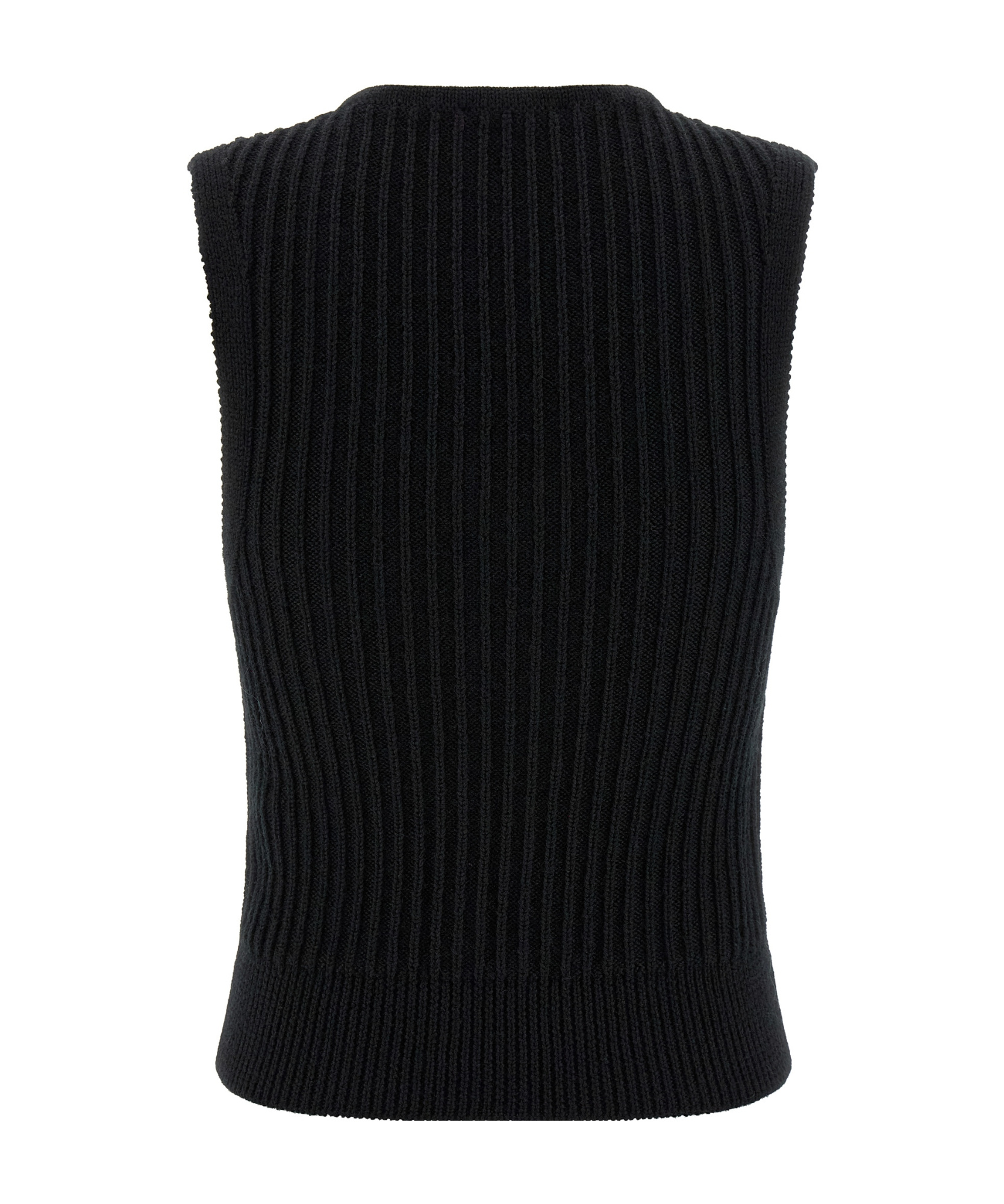 Isabel Marant Sleeveless Ribbed Texture Vest Named Devima In Black