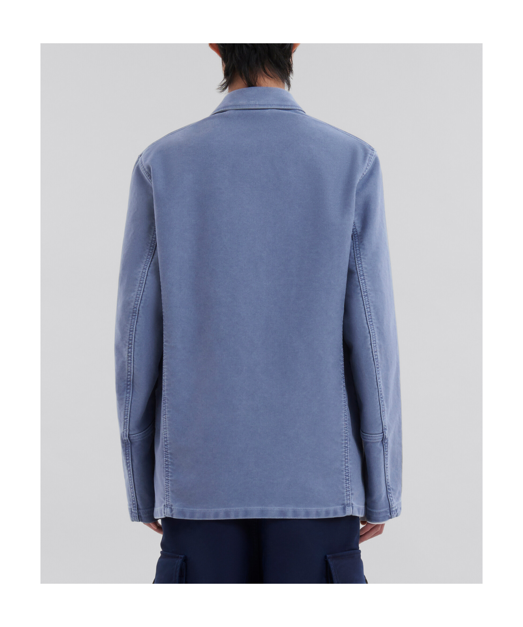 Marni Cotton Twill Shirt Jacket In Blue