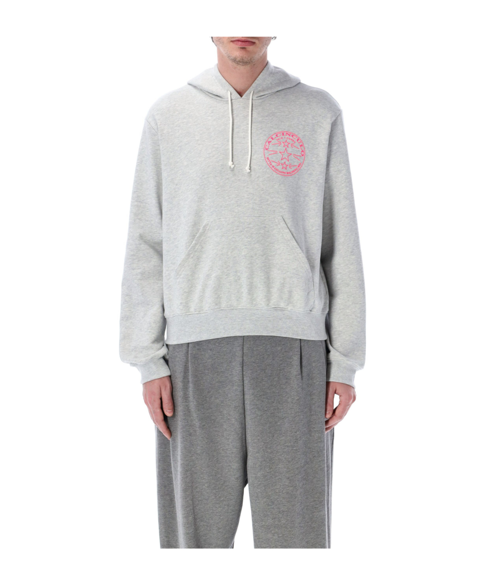 Magliano Drawstring Hood Ribbed Sweater In Gray