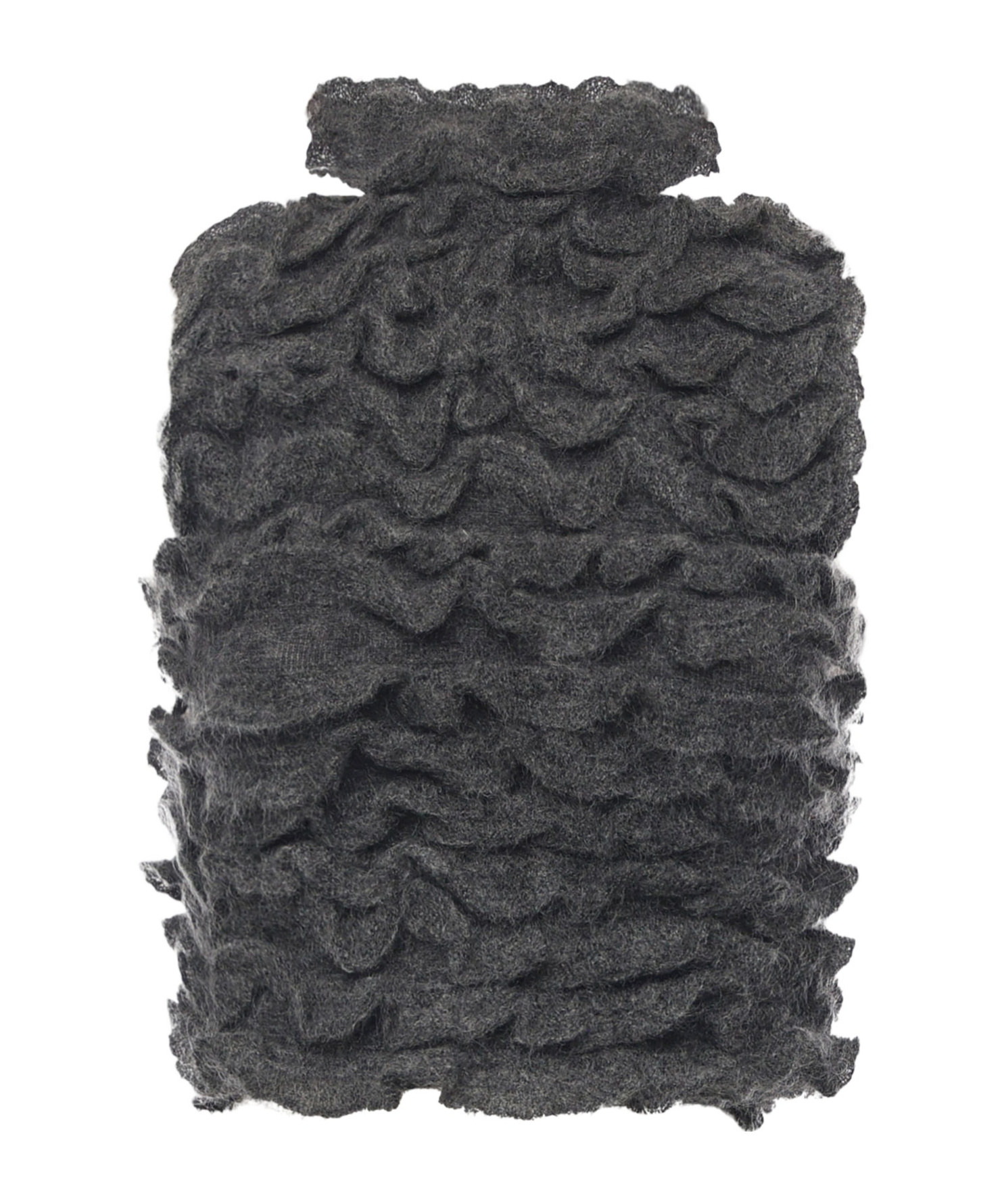Alaïa Ruffled Mohair-blend Turtleneck Top In Gray