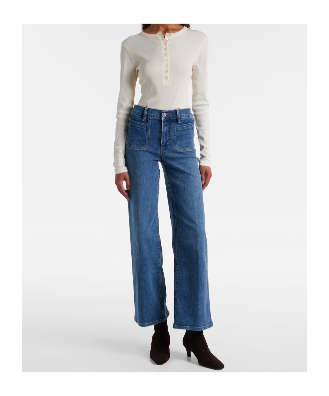 Frame High-waisted Wide-leg Jeans In Blue