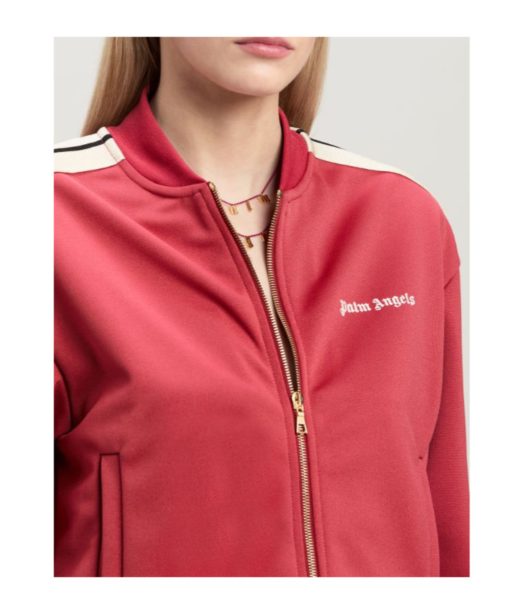 Palm Angels Red Classic Logo Track Bomber Jacket In Red