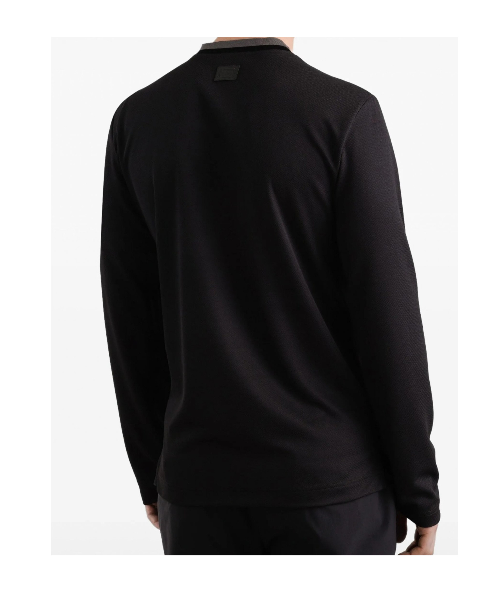 Dolce & Gabbana Contrast-trim Long-sleeve T-shirt In Black