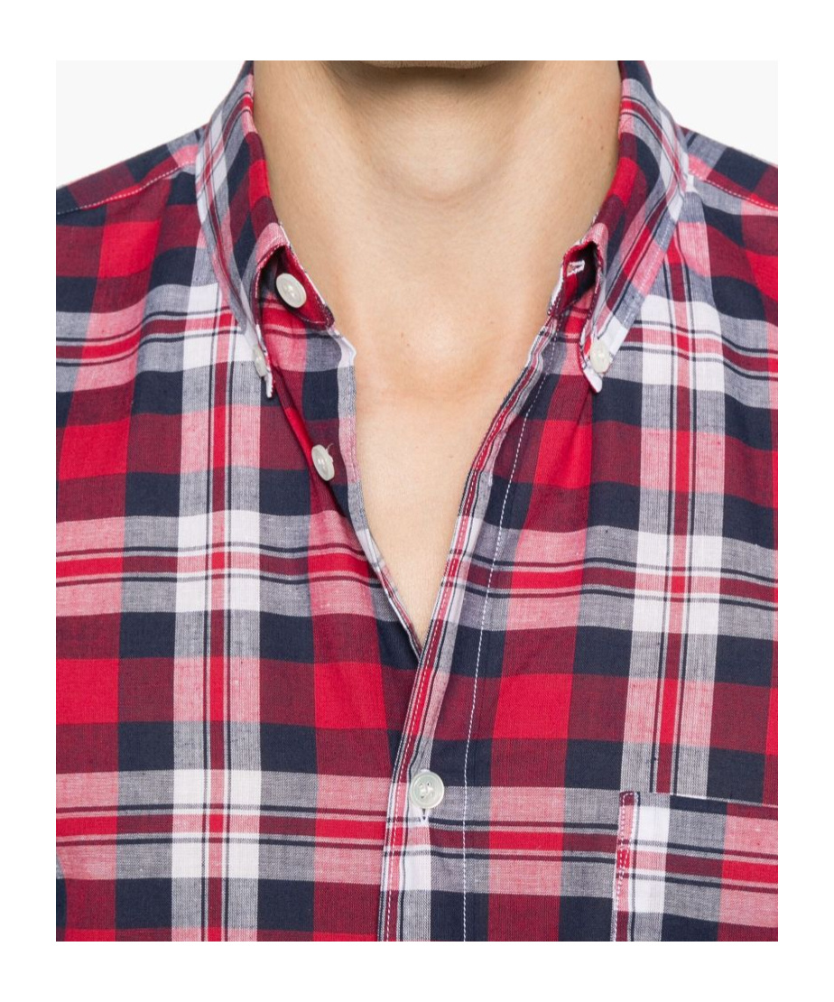 Comme Des Garçons Plaid Pattern Shirt Featuring Box-pleat Detail