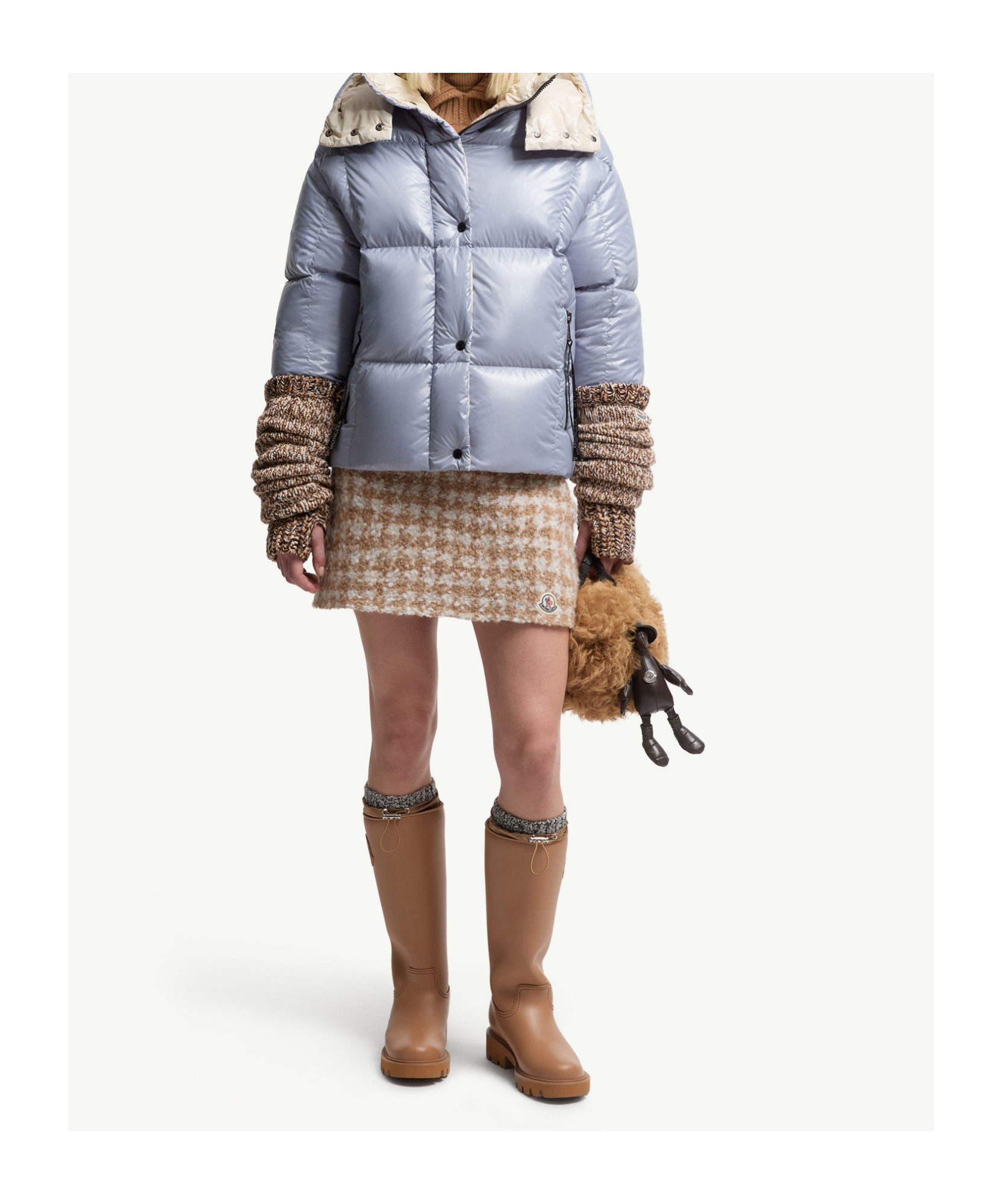 Moncler Long Sleeve Down Jacket In Blue
