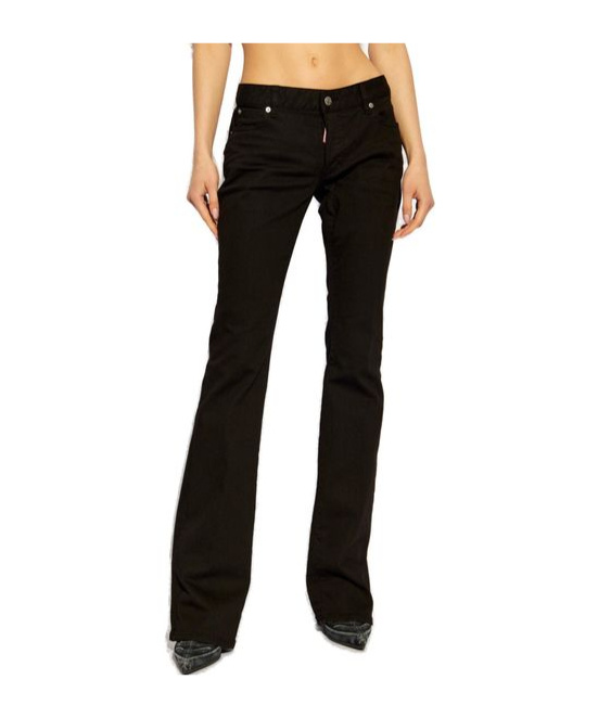 Dsquared2 Logo Patch Jeans In Black