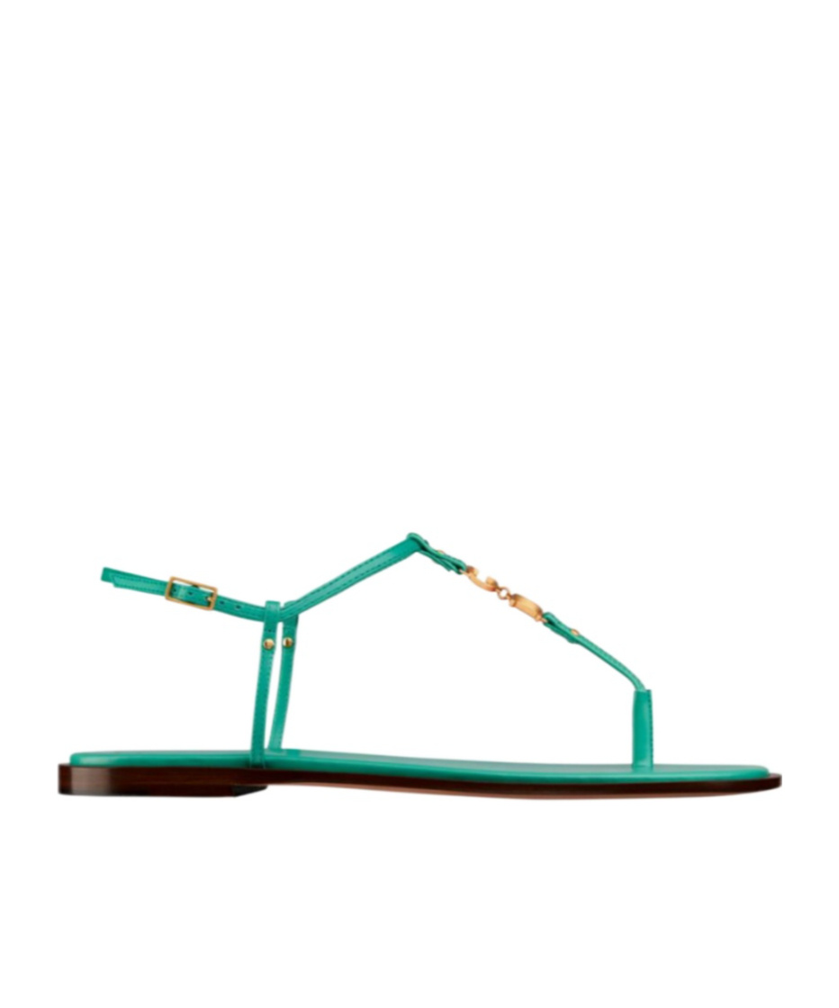 Dior Buck-down Detail Flat Sandals In Green