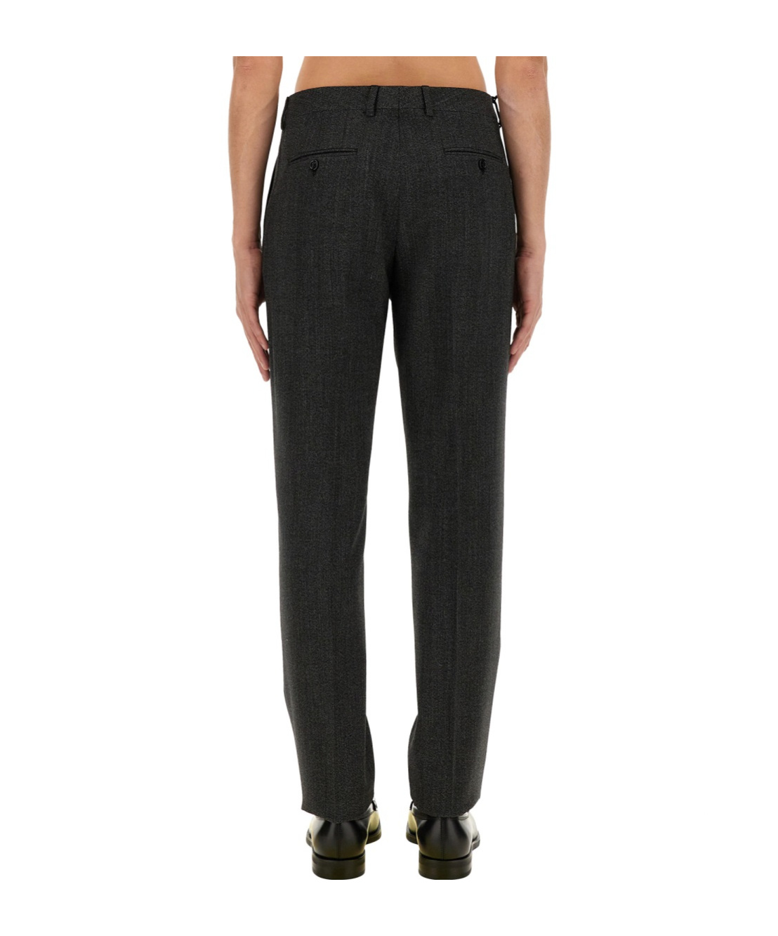 Lardini Straight Leg Trousers With Belt Loops In Black