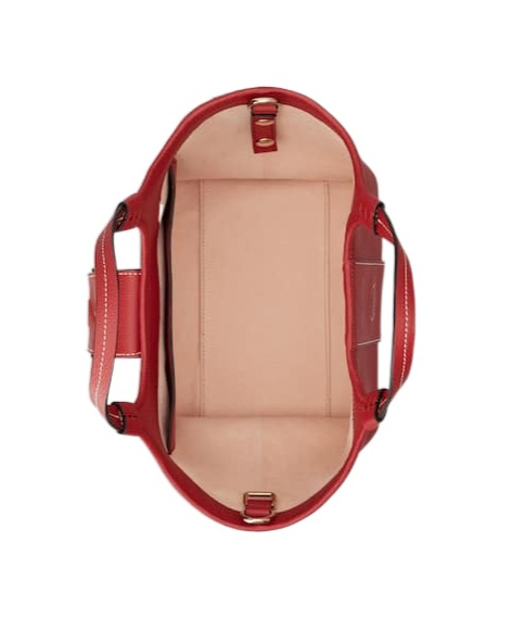 Roger Vivier Viv' Choc Mini Shopping Bag In Leather In Red