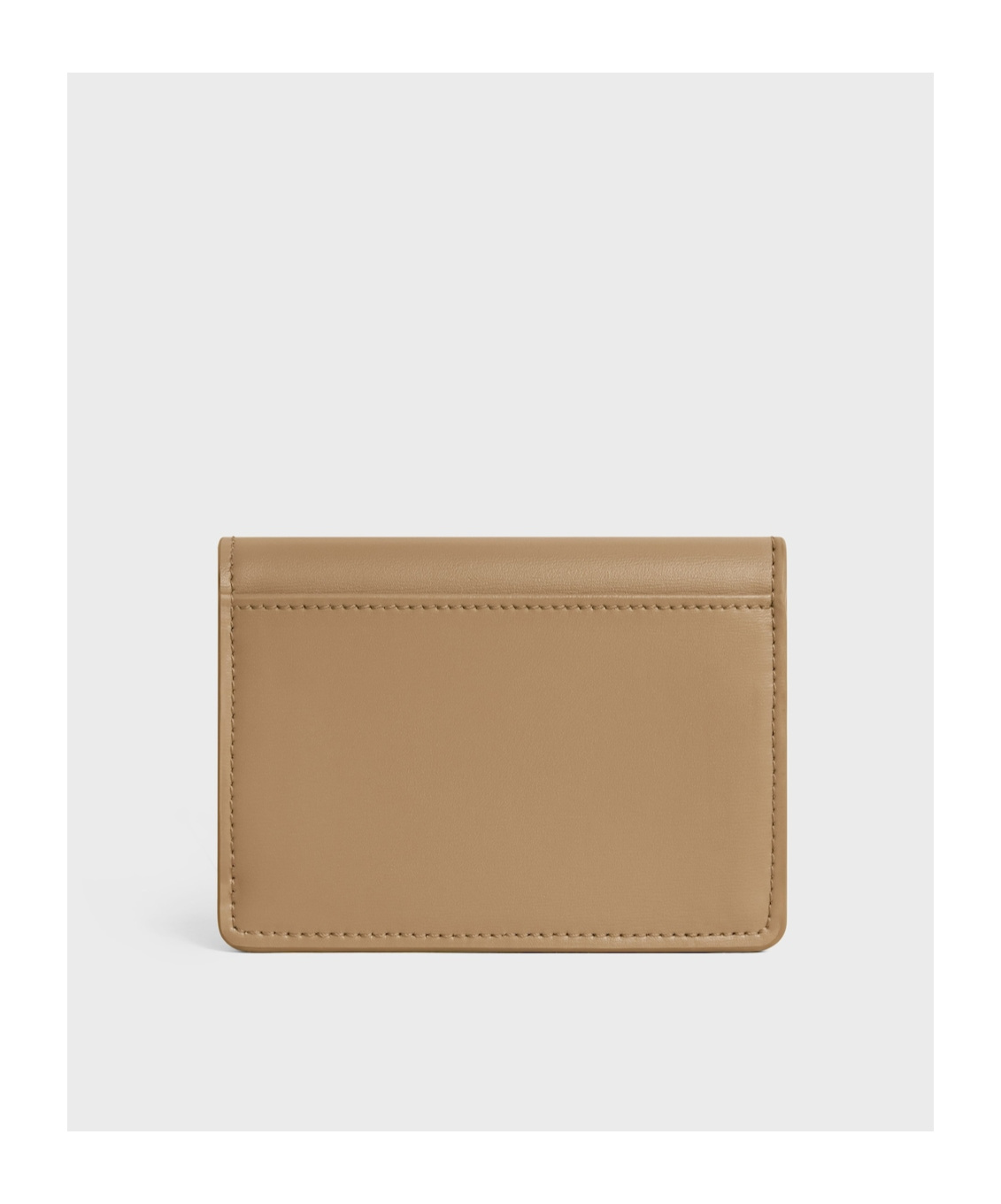 Celine Card Holder With Flap Triomphe In Shiny Calfskin In Green