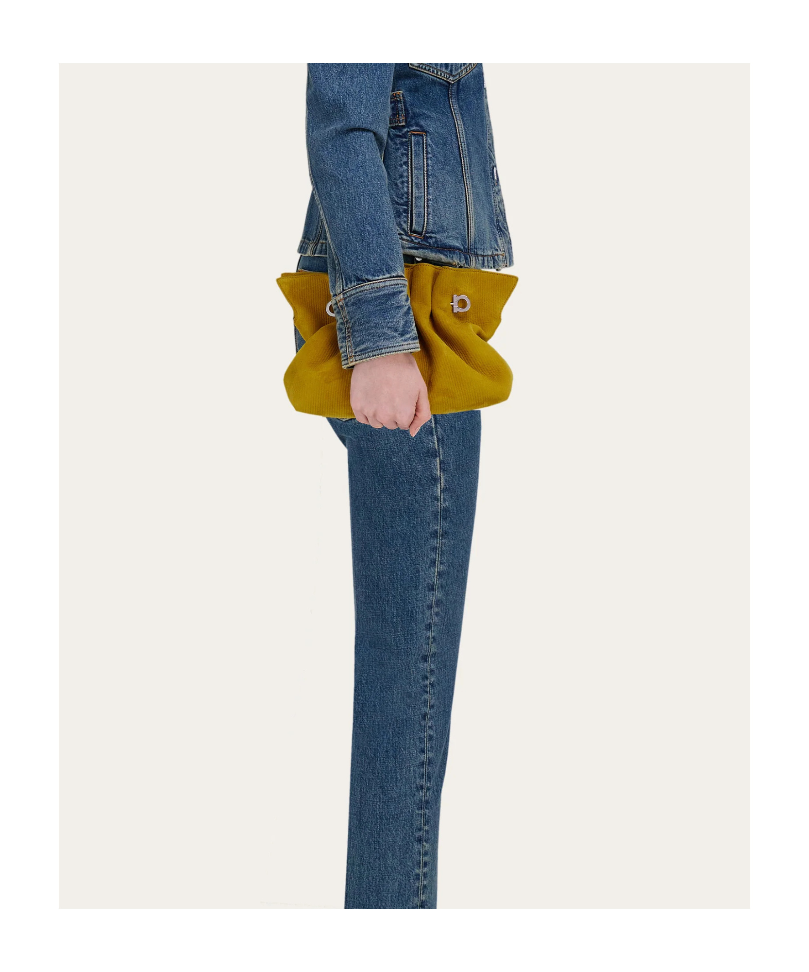 Ferragamo Soft Suede Shoulder Bag In Yellow