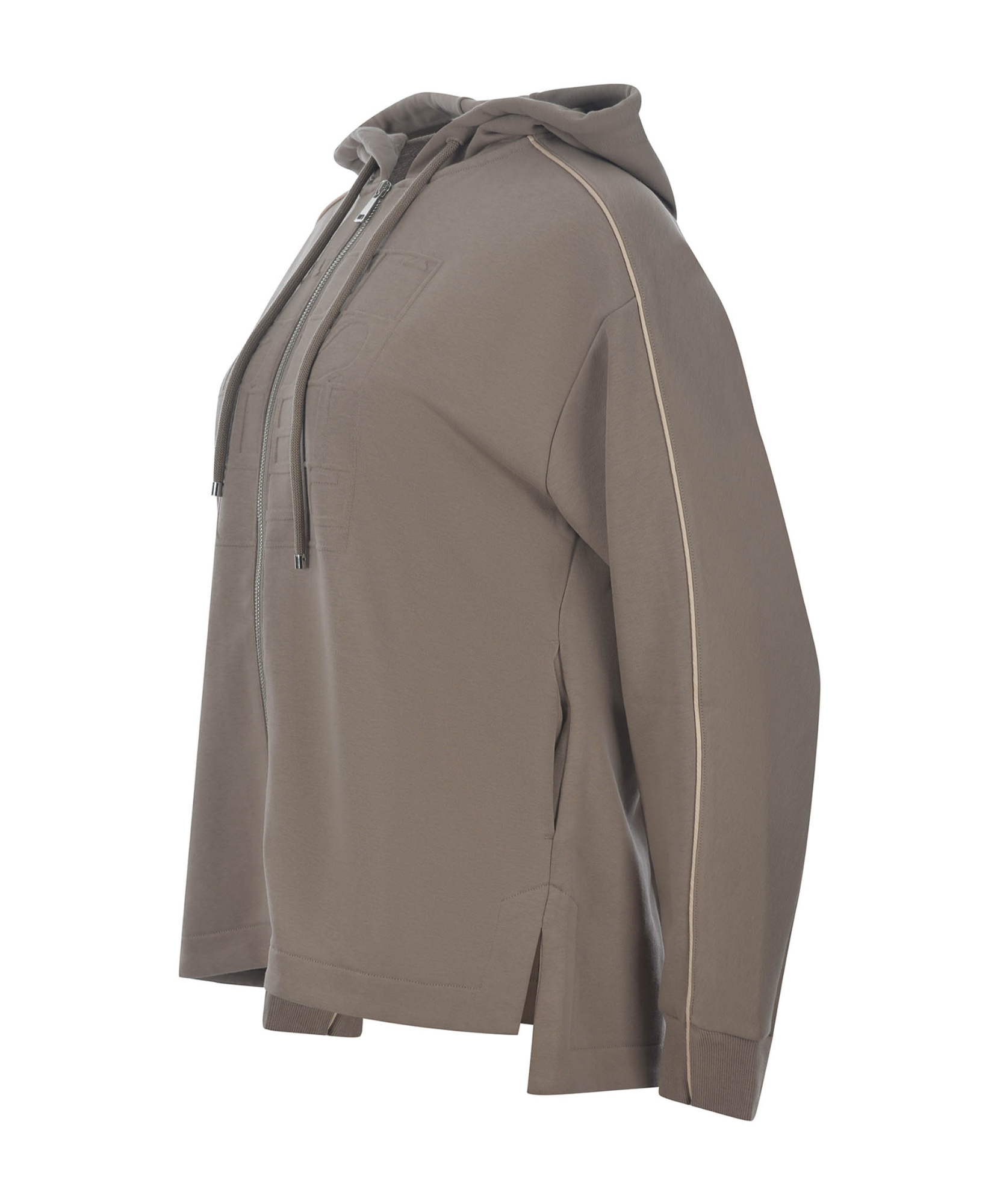 Max Mara Leisure Albore Zip-up Drawstring Hoodie In Gray
