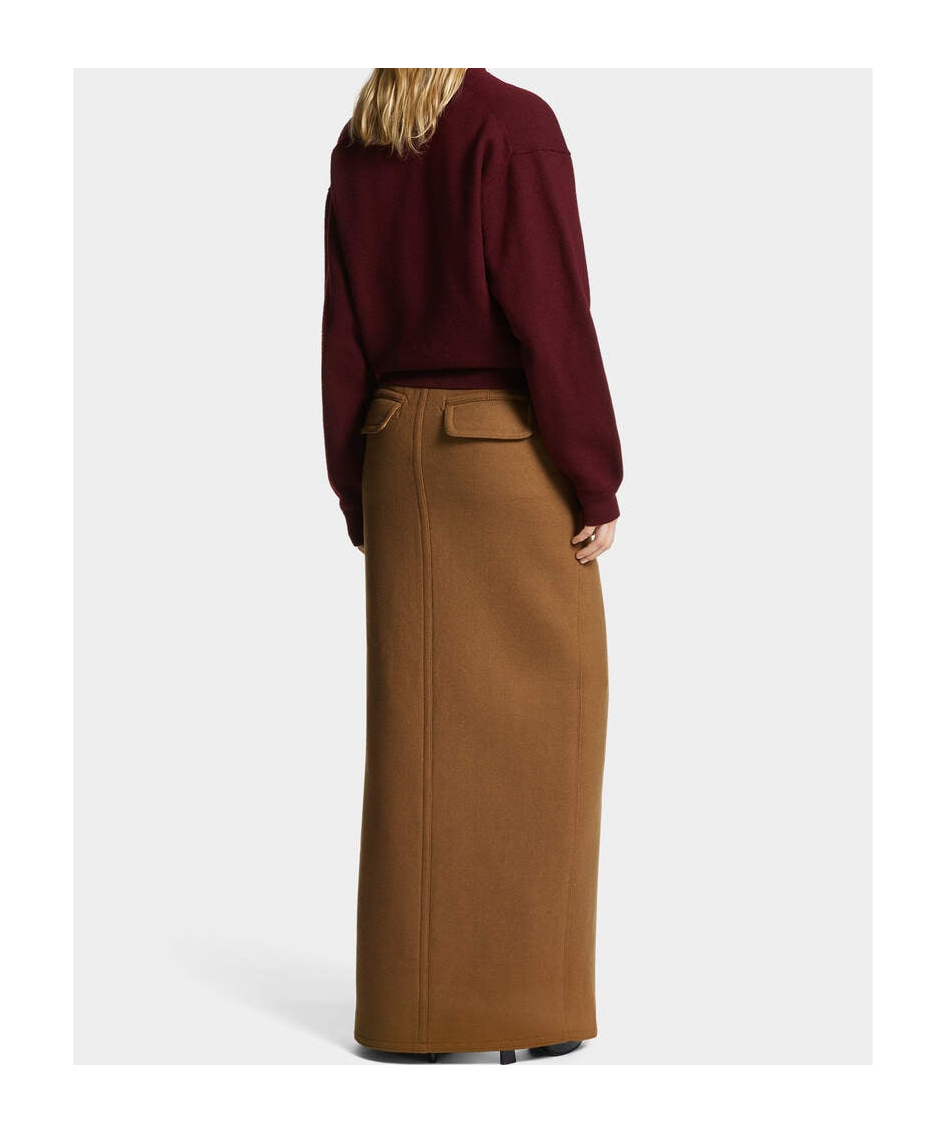 Dsquared2 Knitted Maxi Skirt In Brown