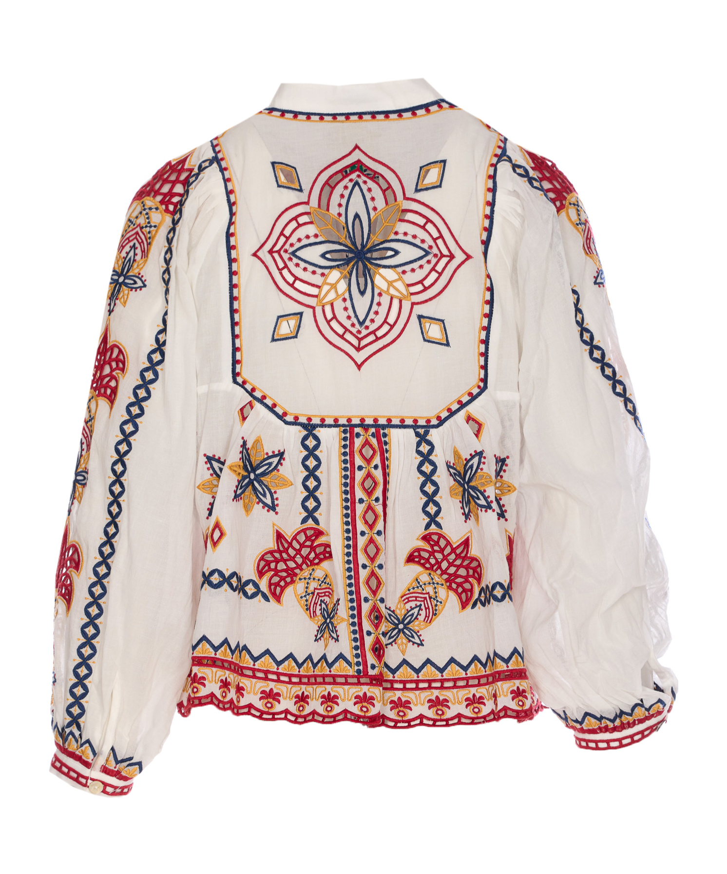 Shop Farm Rio Embroidered Blouse In White