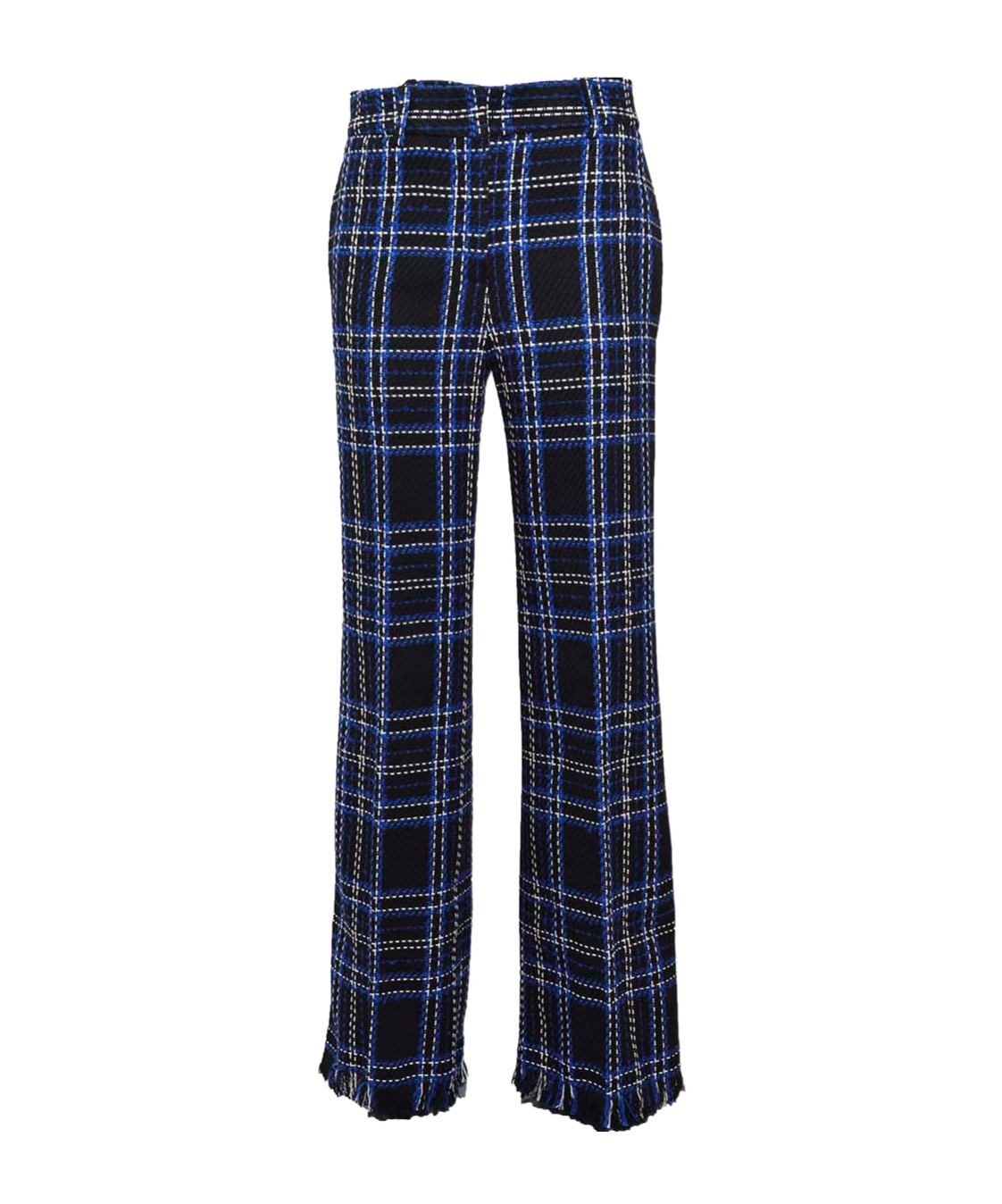 Msgm Checked-panel Cotton Trousers In Black
