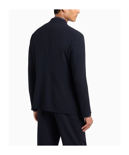 Shop Giorgio Armani Long-sleeved Suit Coat In Black