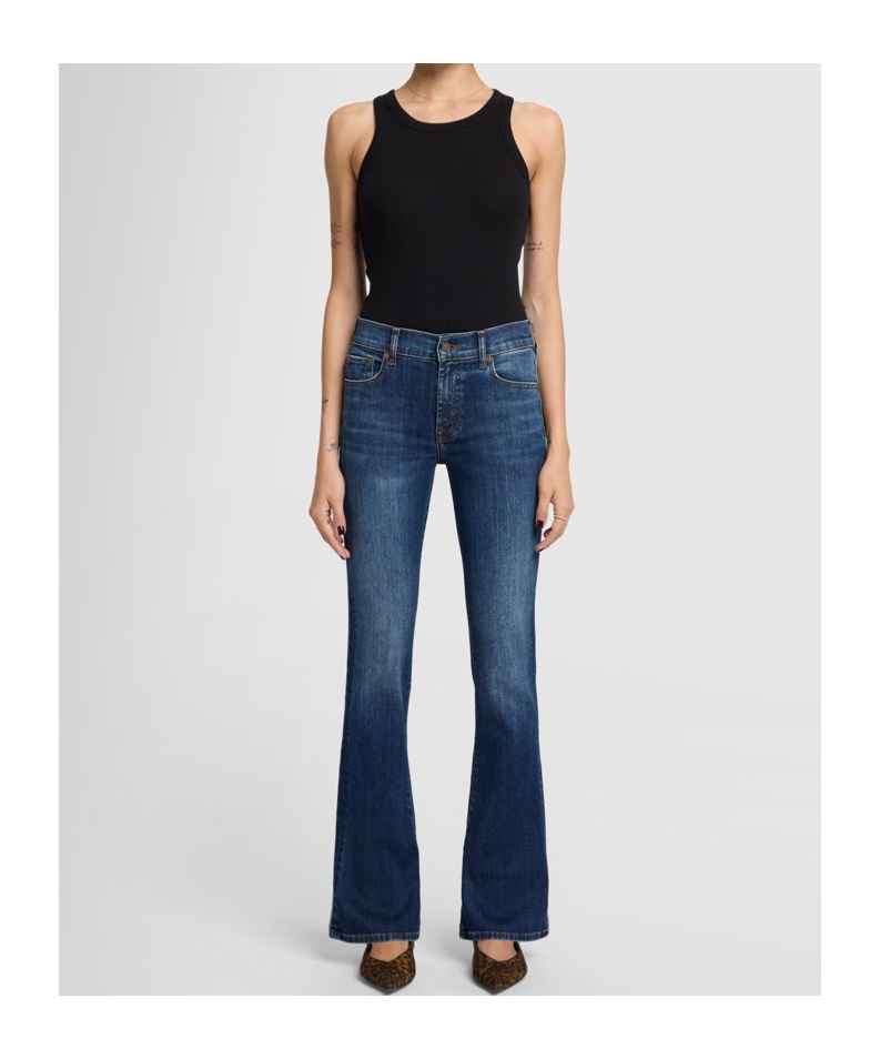 7 For All Mankind Mid-waist Bell Bottoms Jeans In Blue