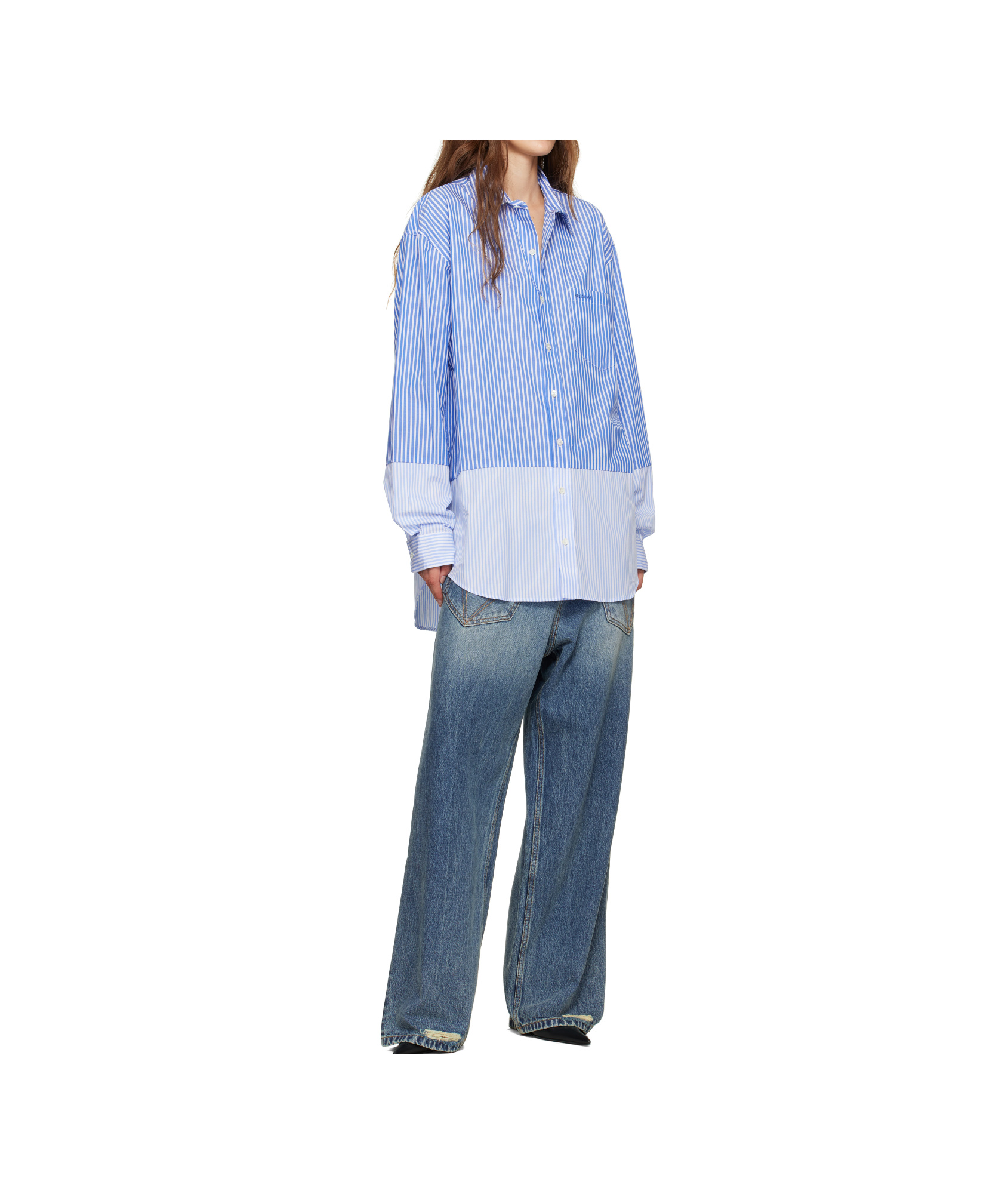 Vetements Splitted Shirt In Blue