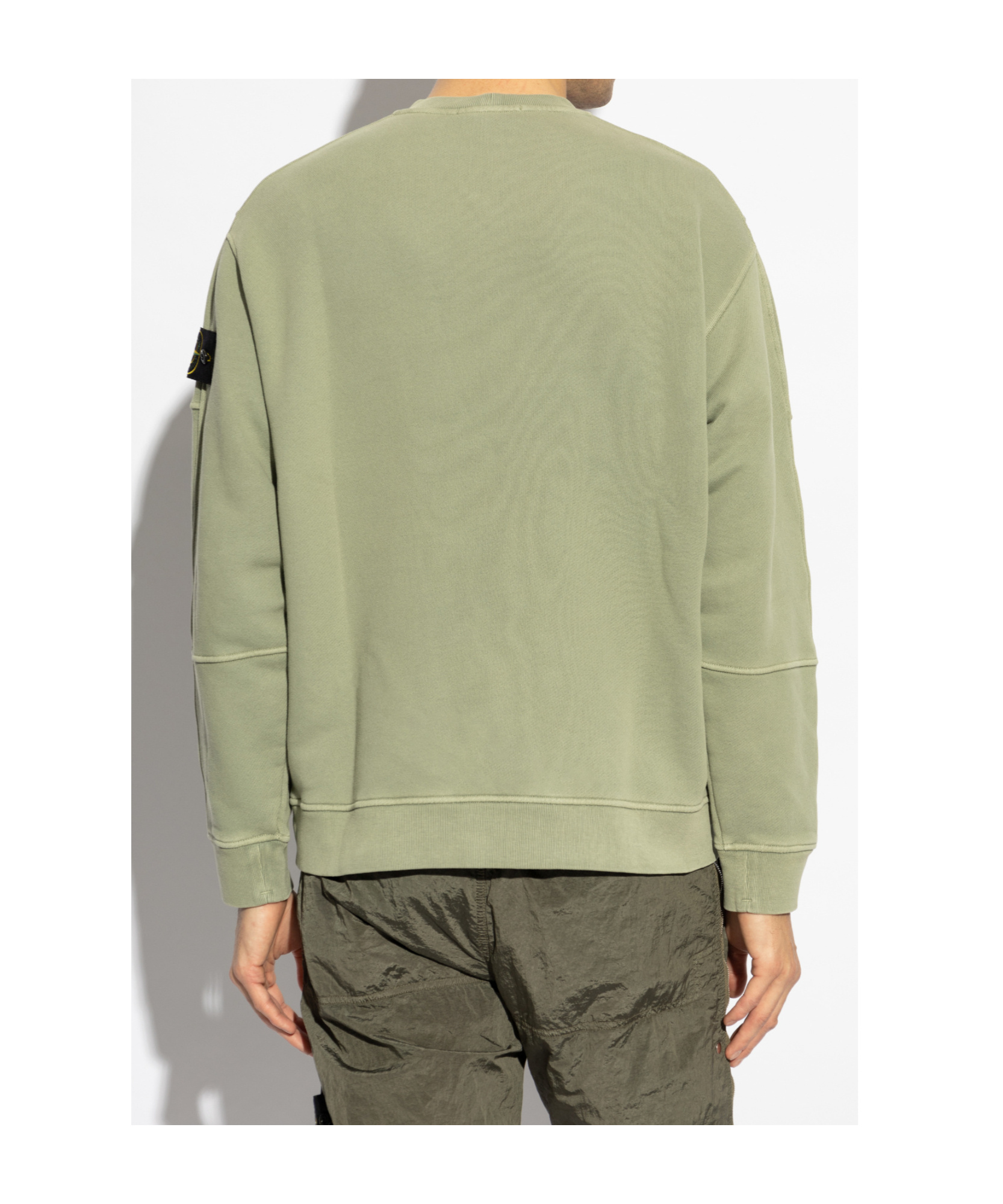 Stone Island Compass Badge Sweatshirt In Green