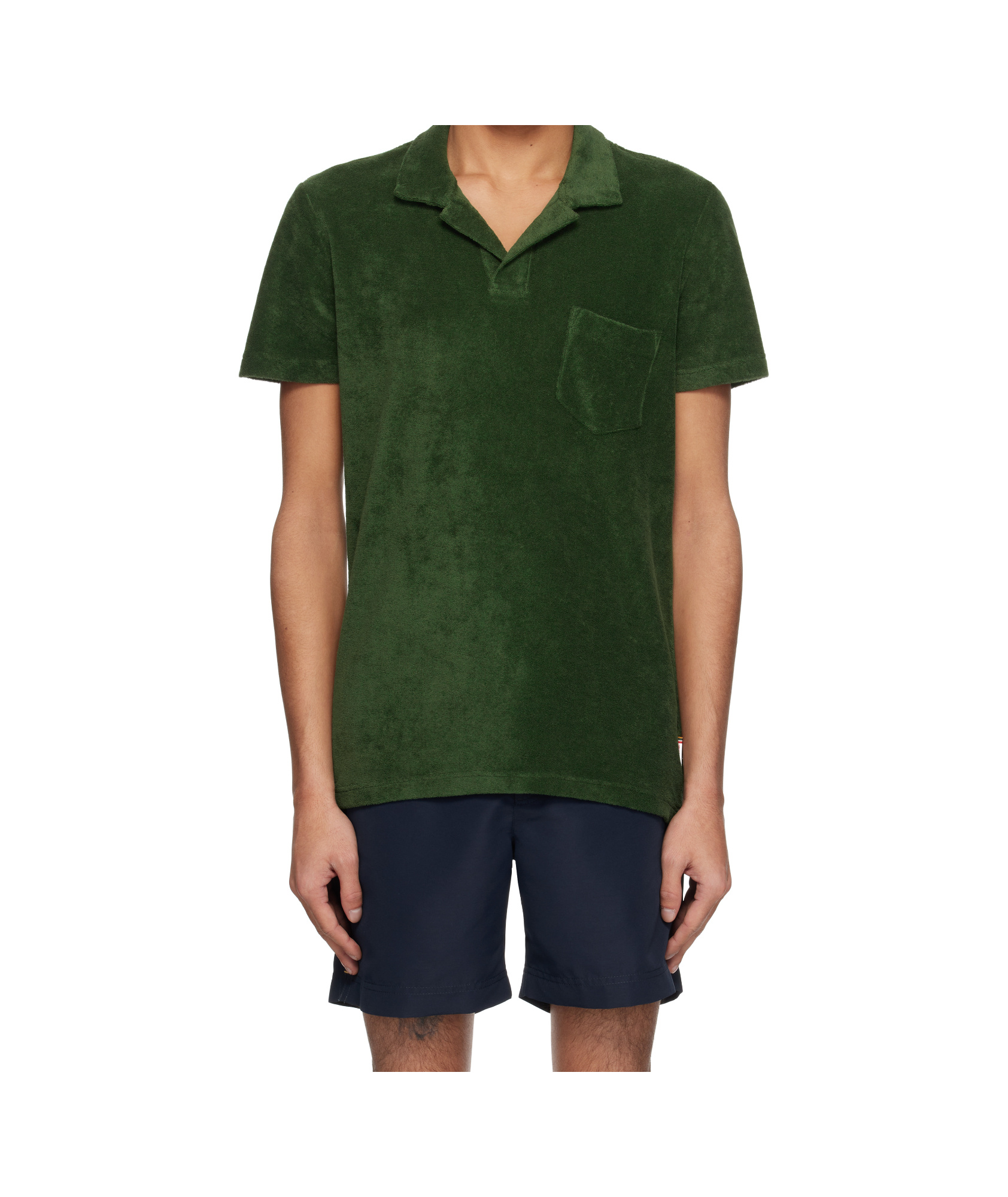 Orlebar Brown Green Terry Towelling Polo In Green