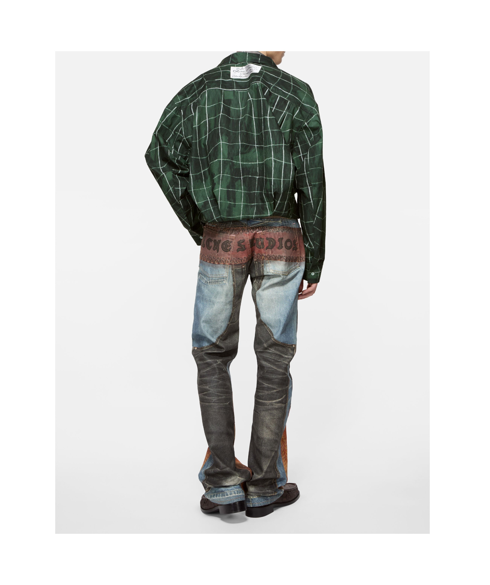 Acne Studios Checked Shirt In Green
